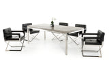 30' Concrete and Stainless Steel Dining Table