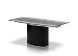 30' MDF Steel and Glass Dining Table