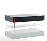 15' Black MDF and Glass Floating Coffee Table
