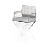 43' White Leatherette and Steel Bar Stool