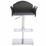 41' Black Eco Leather and Steel Bar Stool