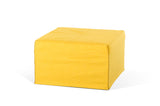 17' Yellow Fabric and Steel Ottoman Sofa Bed