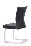 Two 38' Black Leatherette and Steel Dining Chairs
