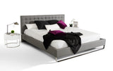 Modern Grey Leatherette Queen Bed