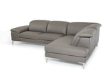 48' Grey Eco Leather Wood Steel and Foam Sectional Sofa