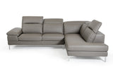 48' Grey Eco Leather Wood Steel and Foam Sectional Sofa