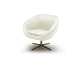 29" White Bonded Leather Foam and Steel Accent Chair