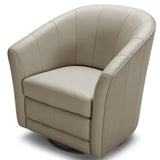 33' Grey Eco Leather Foam and Steel Accent Chair