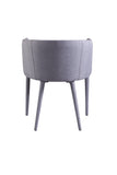 28' Grey Fabric and Metal Dining Chair