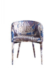 Modern Pattern Fabric Wrapped Dining or Accent Chair