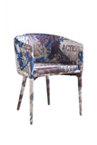 Modern Pattern Fabric Wrapped Dining or Accent Chair
