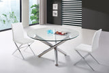 Glass and Steel Round Dining Table