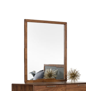 40' Walnut MDF Veneer and Glass Mirror