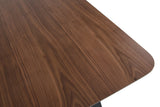 30' Walnut and Black Wood and Veneer Dining Table