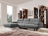 32" Grey Fabric Foam Wood and Steel Sectional Sofa