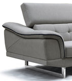 32' Grey Fabric Foam Wood and Steel Sectional Sofa