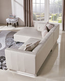 29' Metal Foam Wood and Leatherette Sectional Sofa