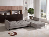 35' Brown Fabric Foam Wood and Steel Sectional Sofa