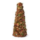 Pre-Decorated Pine Cone and Glitter Unlit Artificial Tabletop Christmas Tree