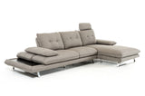 34" Grey Fabric Foam Wood and Steel Sectional Sofa