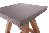 22' Concrete and Solid Acacia Wood End Table