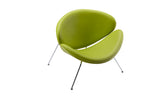 28' Green Leatherette and Metal Accent Chair