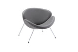 28' Grey Leatherette and Metal Accent Chair