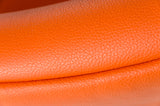 28' Orange Leatherette and Metal Accent Chair