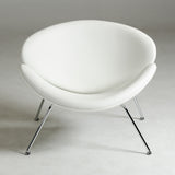 28' White Leatherette Accent Chair