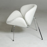 28' White Leatherette Accent Chair