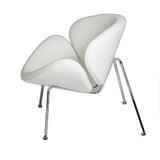 28' White Leatherette Accent Chair