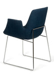 33' Blue Fabric Polyester and Metal Dining Chair