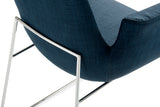 33' Blue Fabric Polyester and Metal Dining Chair