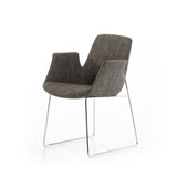 33' Grey Fabric Polyester and Metal Dining Chair