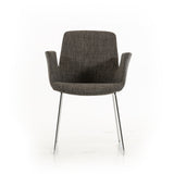 33' Grey Fabric Polyester and Metal Dining Chair