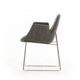 33' Grey Fabric Polyester and Metal Dining Chair