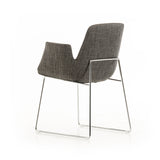 33' Grey Fabric Polyester and Metal Dining Chair