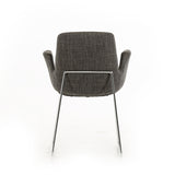 33' Grey Fabric Polyester and Metal Dining Chair