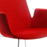 33' Red Polyester Fabric and Metal Dining Chair