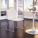 Zuo Modern Joy 100% Polyurethane, Plywood, Steel Modern Commercial Grade Dining Chair Set - Set of 2 White 100% Polyurethane, Plywood, Steel