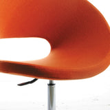 34' Orange Fabric Polyester and Wool Lounge Chair