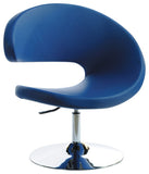 34' Blue Leatherette Lounge Chair