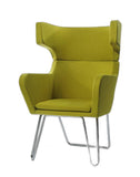 43' Green Fabric Wool and Polyester Lounge Chair