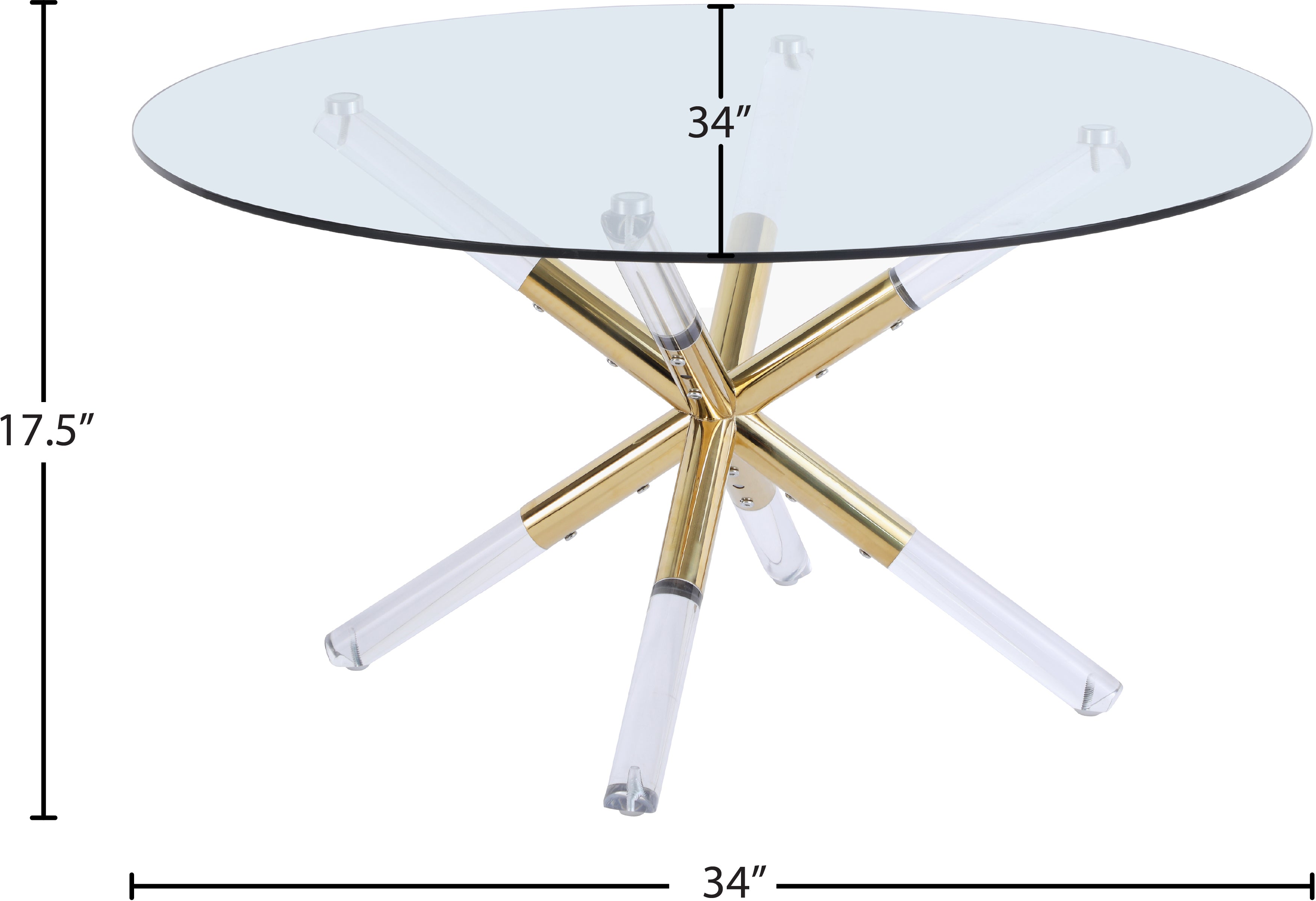 Mercury Acrylic Gold Coffee Table - Thumbnail 4