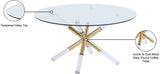 Mercury Acrylic / Metal / Tempered Glass Contemporary Acrylic/Gold Coffee Table - 34" W x 34" D x 17.5" H