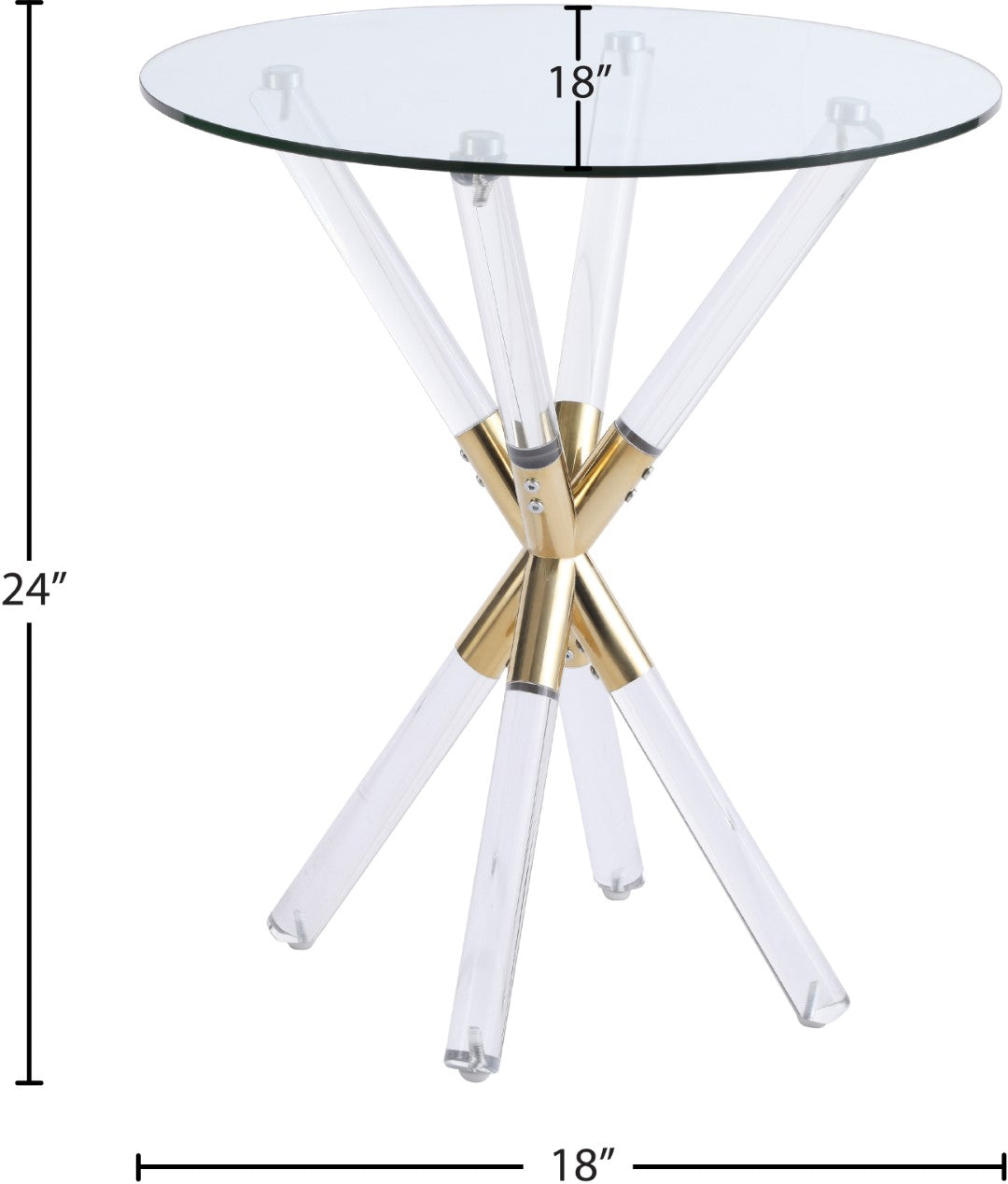 Mercury Acrylic Gold End Table - Thumbnail 4