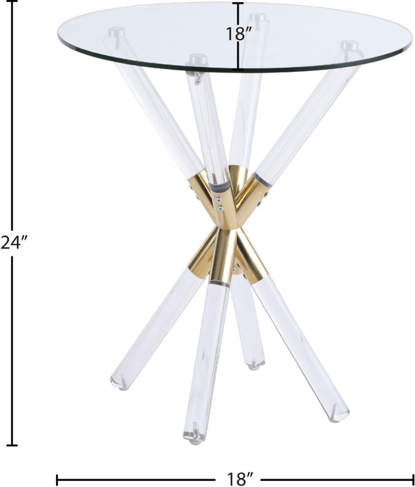 Mercury Acrylic / Metal / Tempered Glass Contemporary Acrylic/Gold End Table - 18" W x 18" D x 24" H
