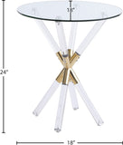 Mercury Acrylic / Metal / Tempered Glass Contemporary Acrylic/Gold End Table - 18" W x 18" D x 24" H