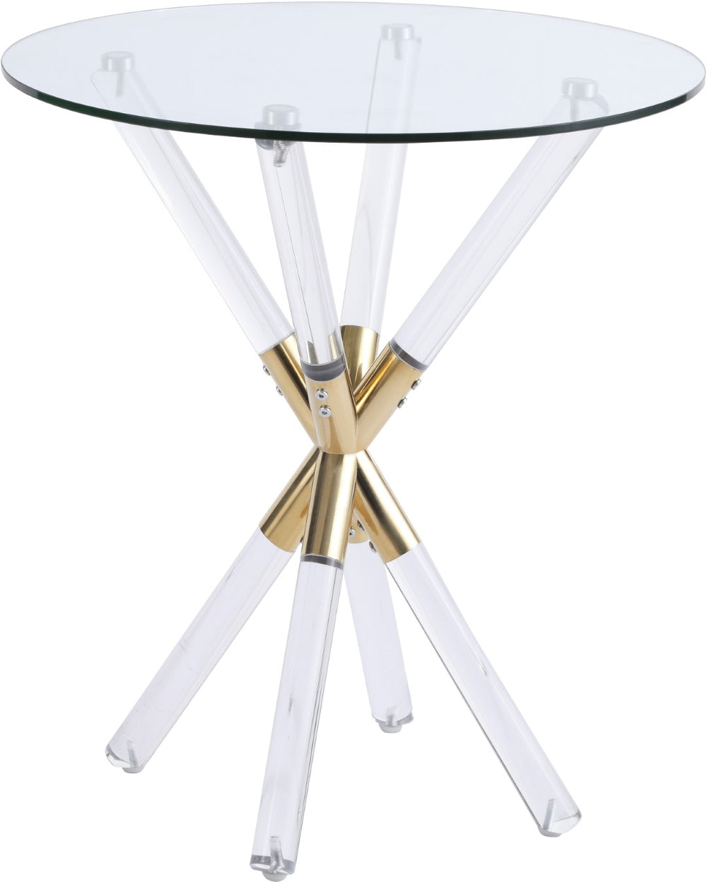 Mercury Acrylic / Metal / Tempered Glass Contemporary Acrylic/Gold End Table - 18" W x 18" D x 24" H