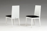 Two 36' White Fabric Dining Chairs